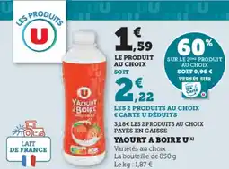 Hyper U Yaourt a boire u offre