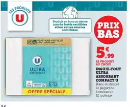 Hyper U Essuie-tout ultra absorbant compact u offre