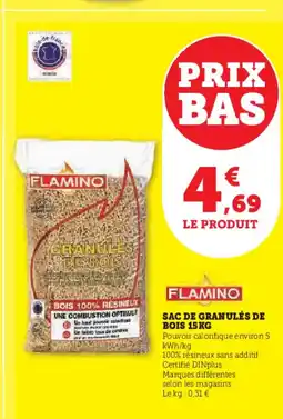 Hyper U FLAMINO Sac de granulés de bois offre
