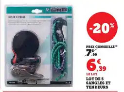 Hyper U Lot de 5 sangles et tendeurs offre