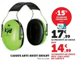 Hyper U Casque anti-bruit enfant offre