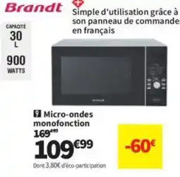 Conforama BRANDT Micro-ondes monofonction offre
