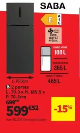 Conforama SABA 2 portes offre