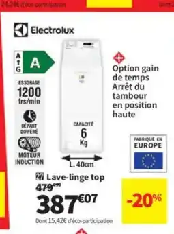 Conforama ELECTROLUX Lave-linge top offre