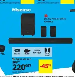 Conforama HISENSE Barre de son offre