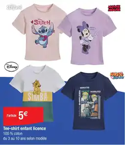 Cora x Carrefour Tee-shirt enfant licence offre
