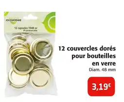 Colruyt JOCONDIENNE 12 couvercles dorés pour bouteilles en verre offre