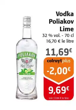 Colruyt Poliakov Vodka Lime offre
