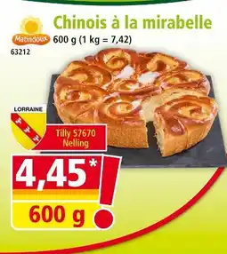 Norma MATINDOUX Chinois à la mirabelle offre