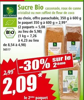 Norma BIO SONNE Sucre bio offre