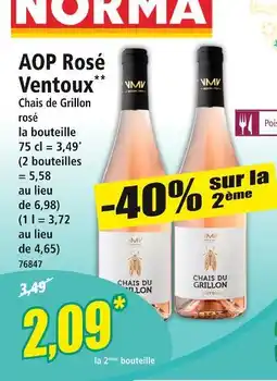 Norma CHAIS DE GRILLON AOP rosé ventoux offre