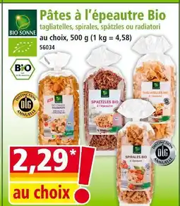 Norma BIO SONNE Pâtes à l’épeautre Bio offre