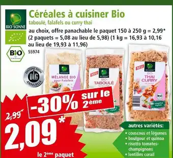 Norma BIO SONNE Céréales à cuisiner bio offre