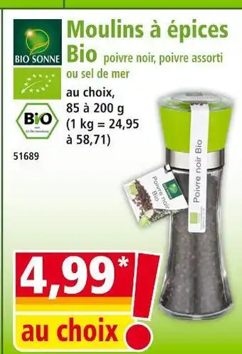 Norma BIO SONNE Moulins à épices bio offre