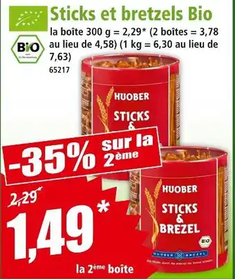 Norma HUOBER Sticks et bretzels bio offre