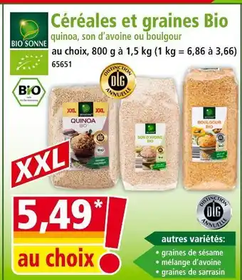 Norma BIO SONNE Céréales et graines Bio offre