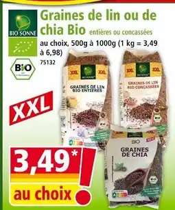Norma BIO SONNE Graines de lin ou de chia bio offre