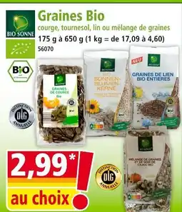 Norma BIO SONNE Graines bio offre