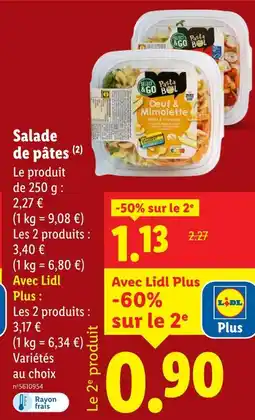 Lidl Select & Go Salade de pâtes offre