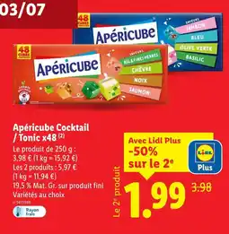 Lidl Apéricube Cocktail / Tonic x48 offre