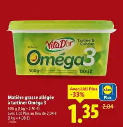 Lidl Vita D'or Matière grasse allégée à tartiner Oméga 3 offre