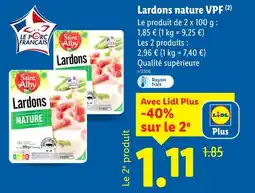 Lidl Saint Alby Lardons nature VPF offre