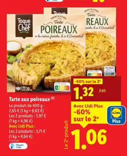 Lidl Toque du Chef Tarte aux poireaux offre