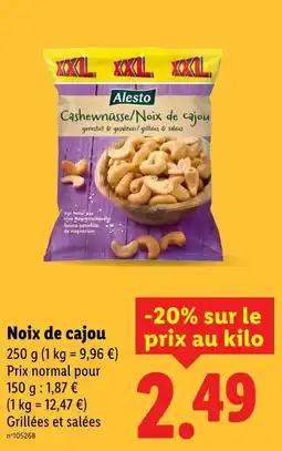 Lidl Alesto Noix de cajou offre