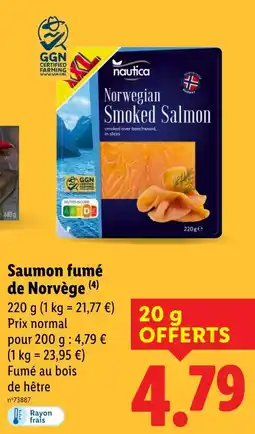 Lidl nautica Saumon fumé de Norvège offre