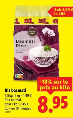 Lidl Golden Sun Riz basmati offre