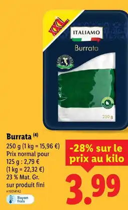 Lidl ITALIAMO Burrata offre