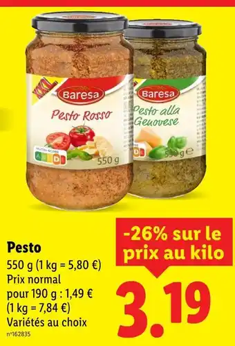 Lidl Baresa Pesto offre