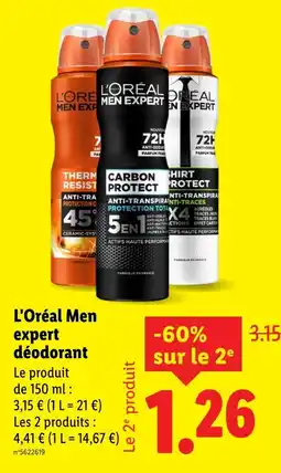 Lidl L'Oréal Men expert déodorant offre
