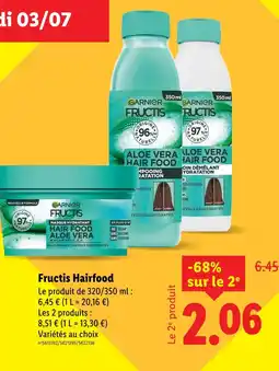 Lidl Garnier Fructis Hairfood offre