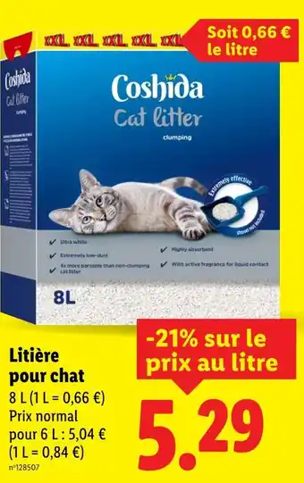 Lidl Coshida Litière pour chat offre