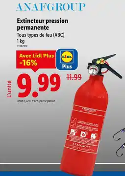 Lidl ANAFGROUP Extincteur pression permanente offre