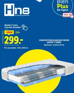 Lidl Hn8 Matelas 7 zones à ressorts ensachés offre