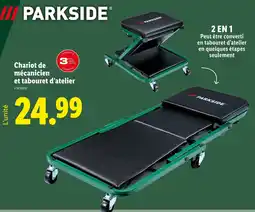 Lidl PARKSIDE Chariot de mécanicien et tabouret d'atelier offre