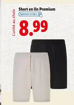 Lidl Livergy Short en lin Premium offre