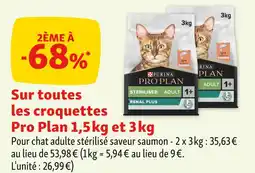 Maxi Zoo Purina 2ème à -68% sur toutes les croquettes pro plan 1,5 kg et 3 kg offre