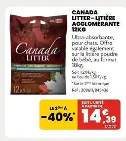 Animalis Canada Litter Litière agglomérante offre