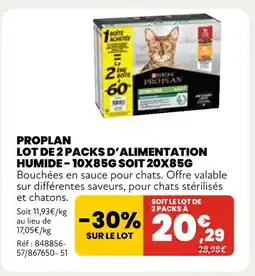 Animalis PROPLAN Lot de 2 packs d'alimentation humide offre