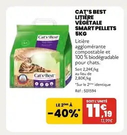 Animalis Cat's Best Litière végétale Smart Pellets 5kg offre
