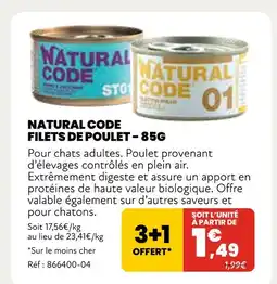 Animalis Natural Code Filets de poulet – 85G offre