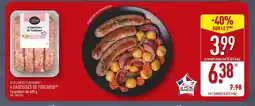 ALDI ST-CLÉMENT LE BOUCHER 4 saucisses de toulouse offre