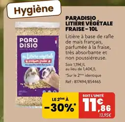 Animalis Paradisio Litiere végétale fraise - 10 L offre
