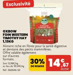 Animalis Oxbow Foin Western Timothy Hay 1,13kg offre