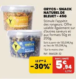 Animalis Orycs Snack naturel de bleuet - 45g offre