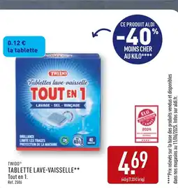 ALDI TWIDO Tablette lave-vaisselle Tout en 1 offre