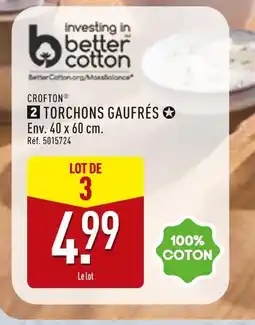 ALDI CROFTON Torchons gaufrés offre